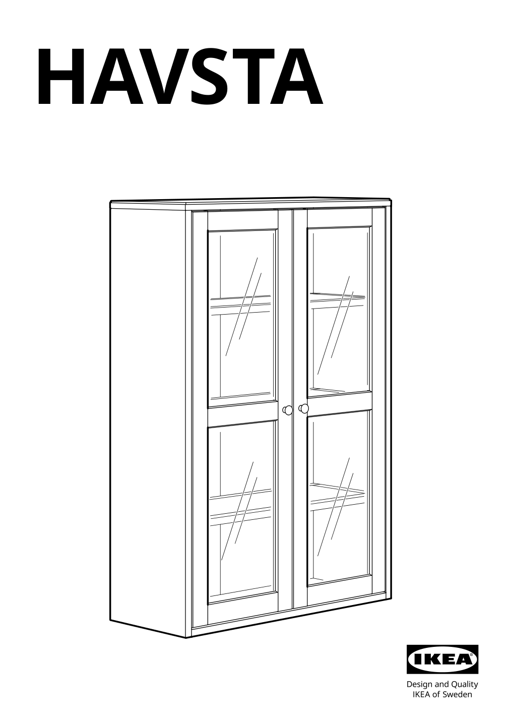 Assembly instructions for IKEA Havsta glass door cabinet white | Page 1 - IKEA HAVSTA storage combination w/glass doors 495.348.93