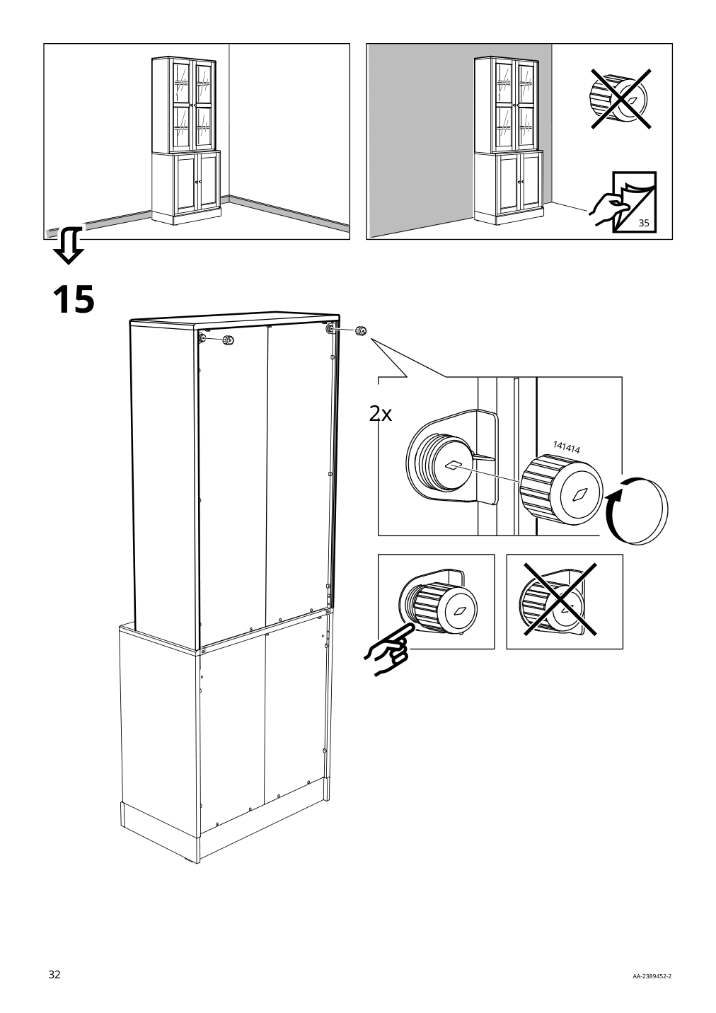 Assembly instructions for IKEA Havsta glass door cabinet white | Page 32 - IKEA HAVSTA storage combination w/glass doors 495.348.93