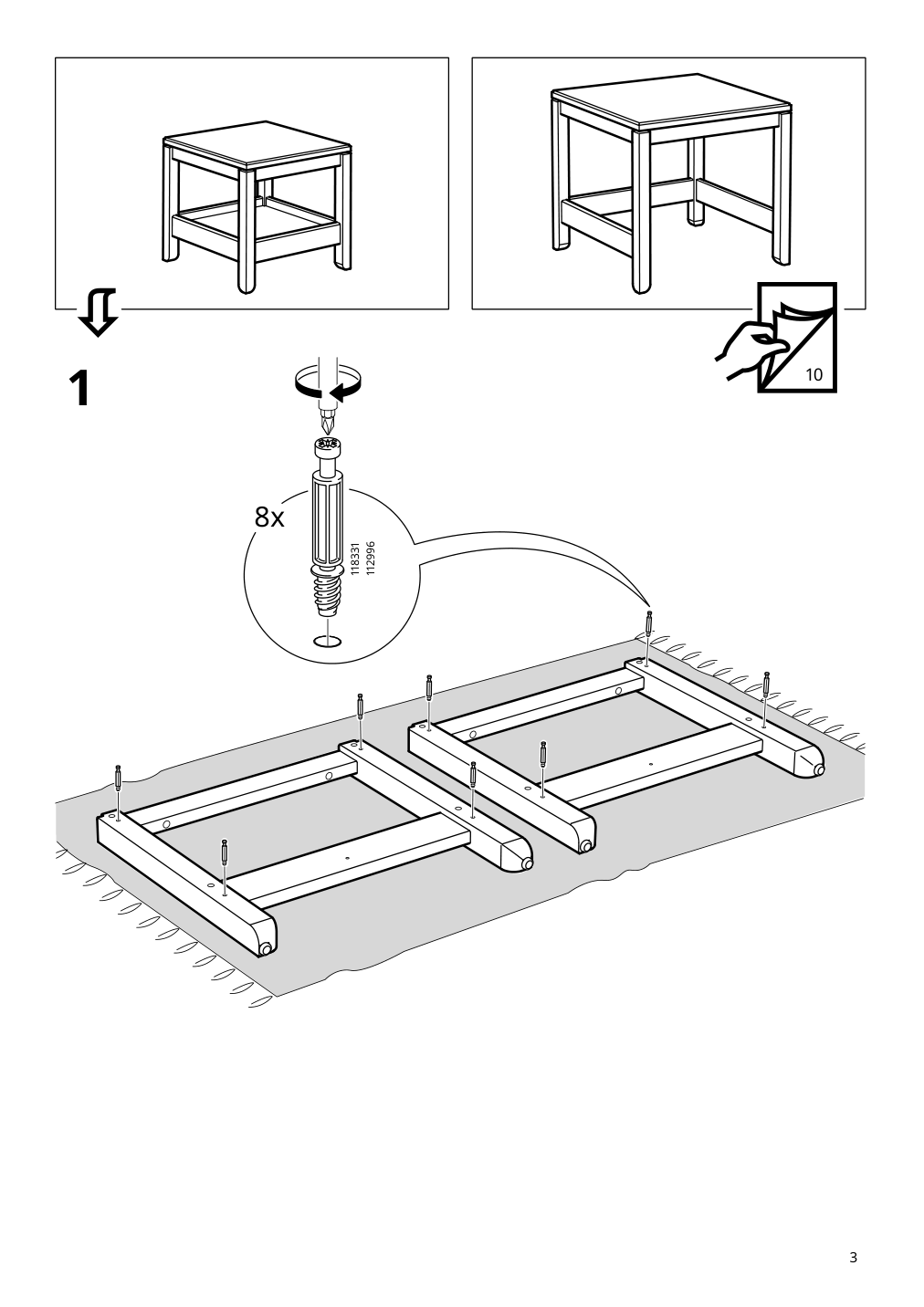 Assembly instructions for IKEA Havsta nesting tables set of 2 dark brown | Page 3 - IKEA HAVSTA nesting tables, set of 2 604.041.97