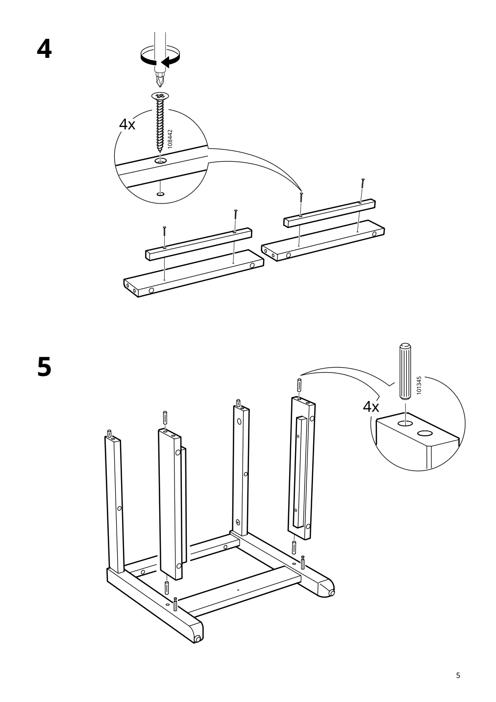 Assembly instructions for IKEA Havsta nesting tables set of 2 dark brown | Page 5 - IKEA HAVSTA nesting tables, set of 2 604.041.97