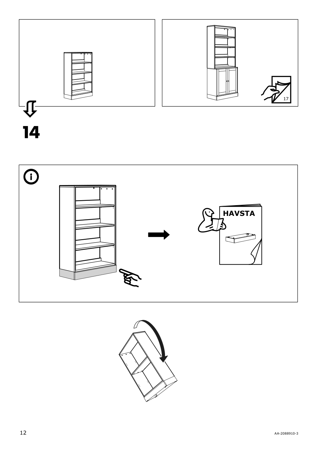 Assembly instructions for IKEA Havsta shelf unit gray | Page 12 - IKEA HAVSTA storage with sliding glass doors 192.660.66