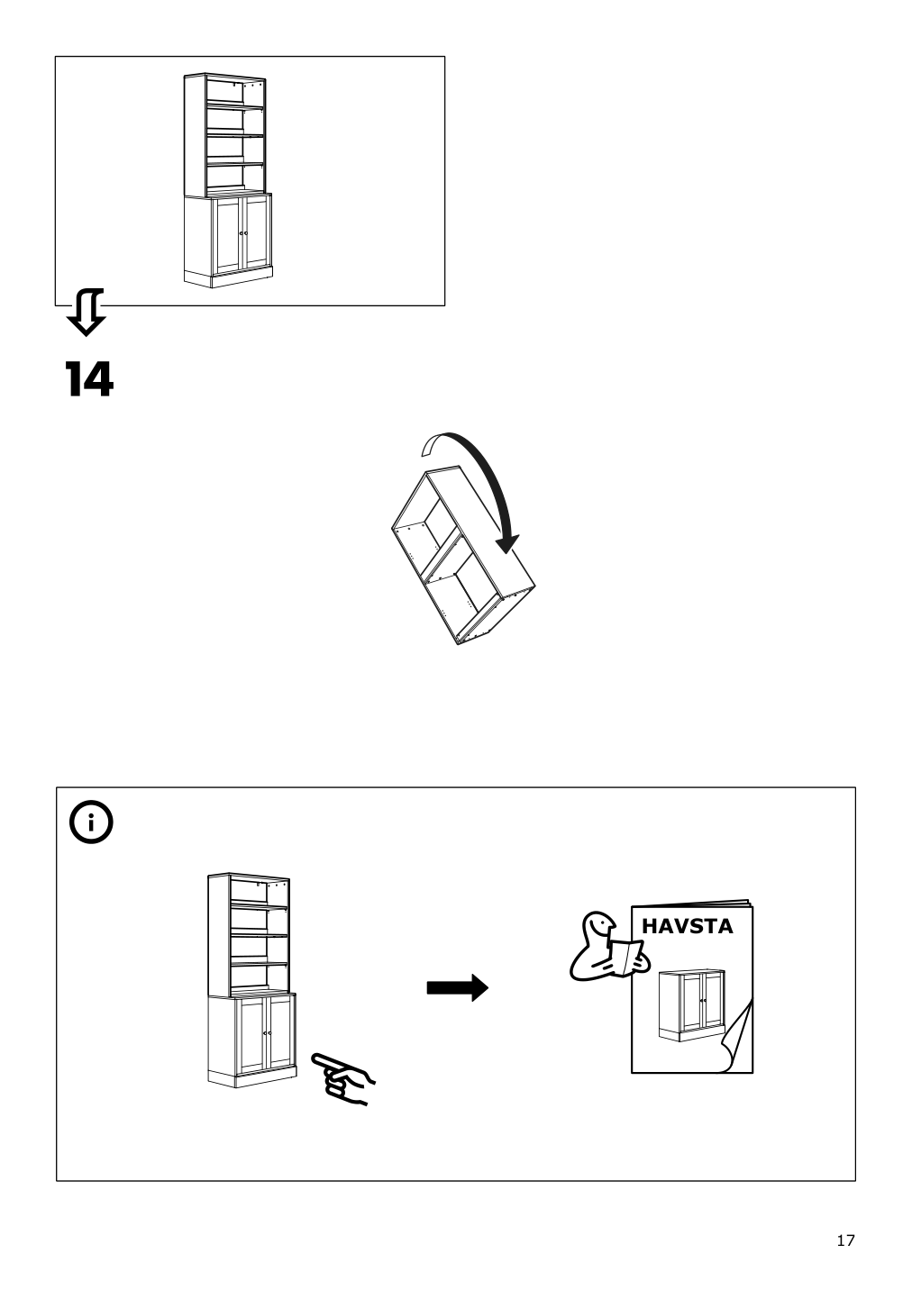 Assembly instructions for IKEA Havsta shelf unit gray | Page 17 - IKEA HAVSTA storage with sliding glass doors 192.660.66