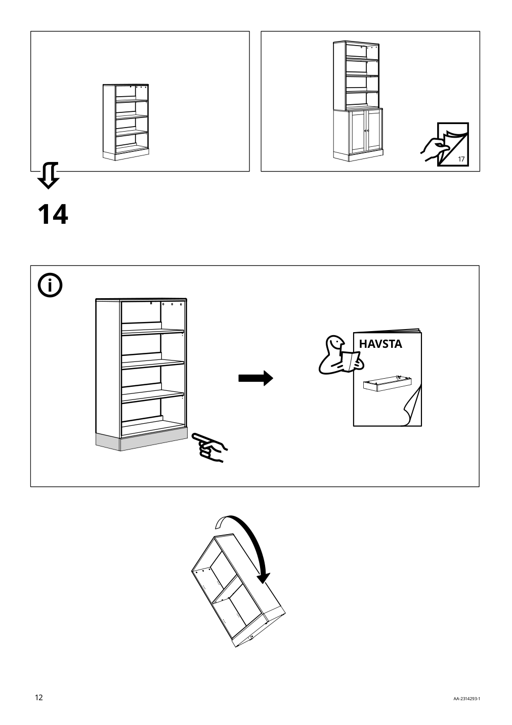 Assembly instructions for IKEA Havsta shelf unit gray | Page 12 - IKEA HAVSTA storage with sliding glass doors 192.660.66