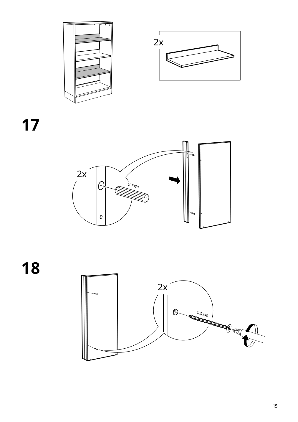 Assembly instructions for IKEA Havsta shelf unit gray | Page 15 - IKEA HAVSTA storage with sliding glass doors 192.660.66