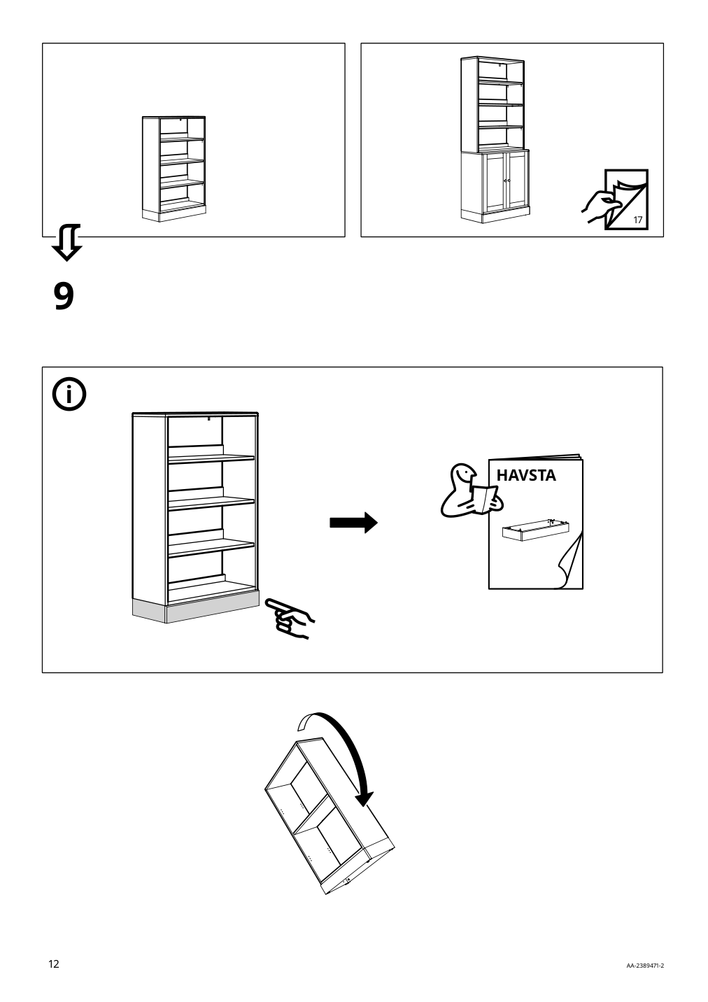 Assembly instructions for IKEA Havsta shelf unit white | Page 12 - IKEA HAVSTA storage combination w/glass doors 495.348.93