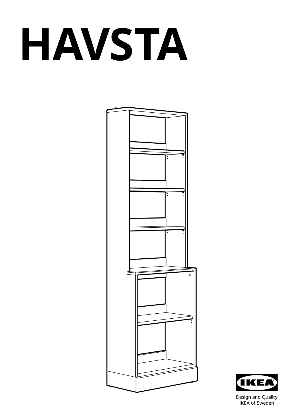 Assembly instructions for IKEA Havsta shelving unit with base gray | Page 1 - IKEA HAVSTA shelving unit with base 404.151.92