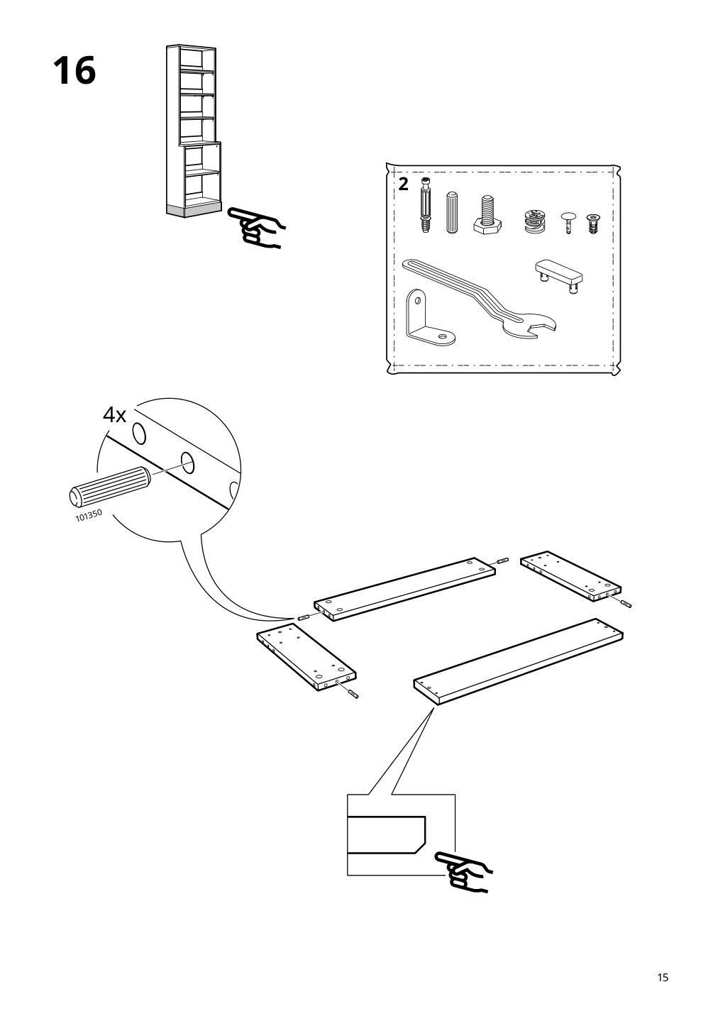 Assembly instructions for IKEA Havsta shelving unit with base gray | Page 15 - IKEA HAVSTA storage with sliding glass doors 892.752.32