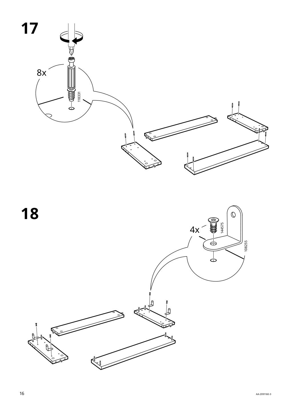 Assembly instructions for IKEA Havsta shelving unit with base gray | Page 16 - IKEA HAVSTA storage with sliding glass doors 892.752.32