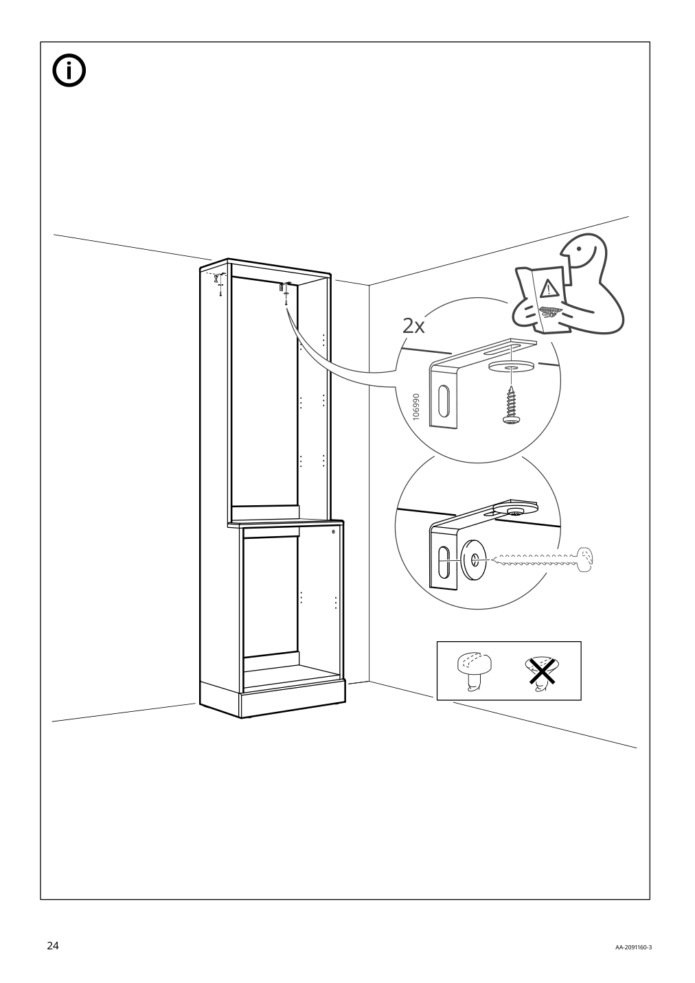 Assembly instructions for IKEA Havsta shelving unit with base gray | Page 24 - IKEA HAVSTA storage with sliding glass doors 892.752.32