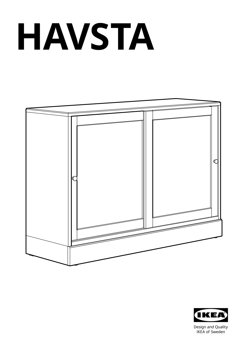 Assembly instructions for IKEA Havsta sideboard black | Page 1 - IKEA HAVSTA storage with sliding glass doors 595.348.78