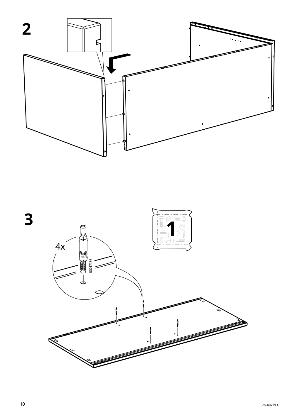 Assembly instructions for IKEA Havsta sideboard black | Page 10 - IKEA HAVSTA storage with sliding glass doors 595.348.78