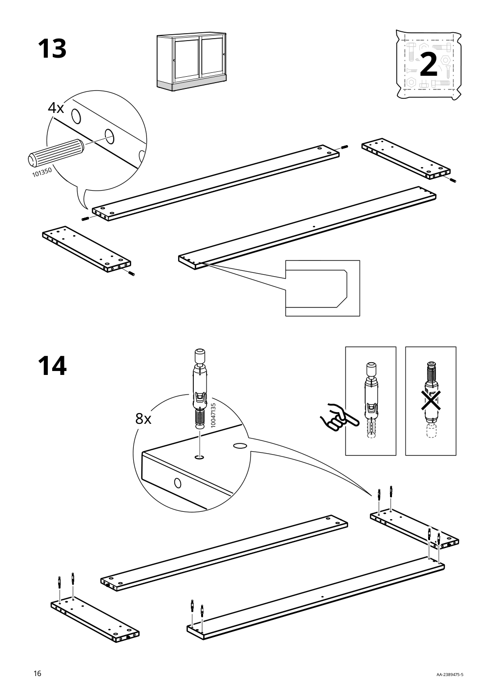 Assembly instructions for IKEA Havsta sideboard black | Page 16 - IKEA HAVSTA storage with sliding glass doors 595.348.78