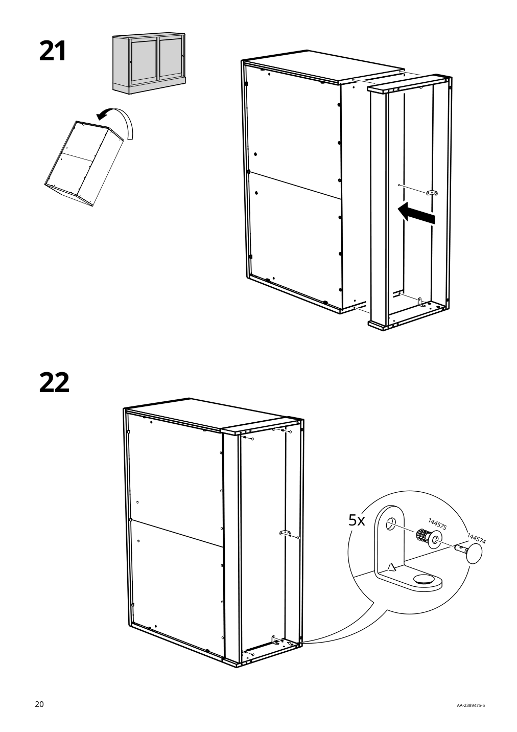 Assembly instructions for IKEA Havsta sideboard black | Page 20 - IKEA HAVSTA storage with sliding glass doors 595.348.78