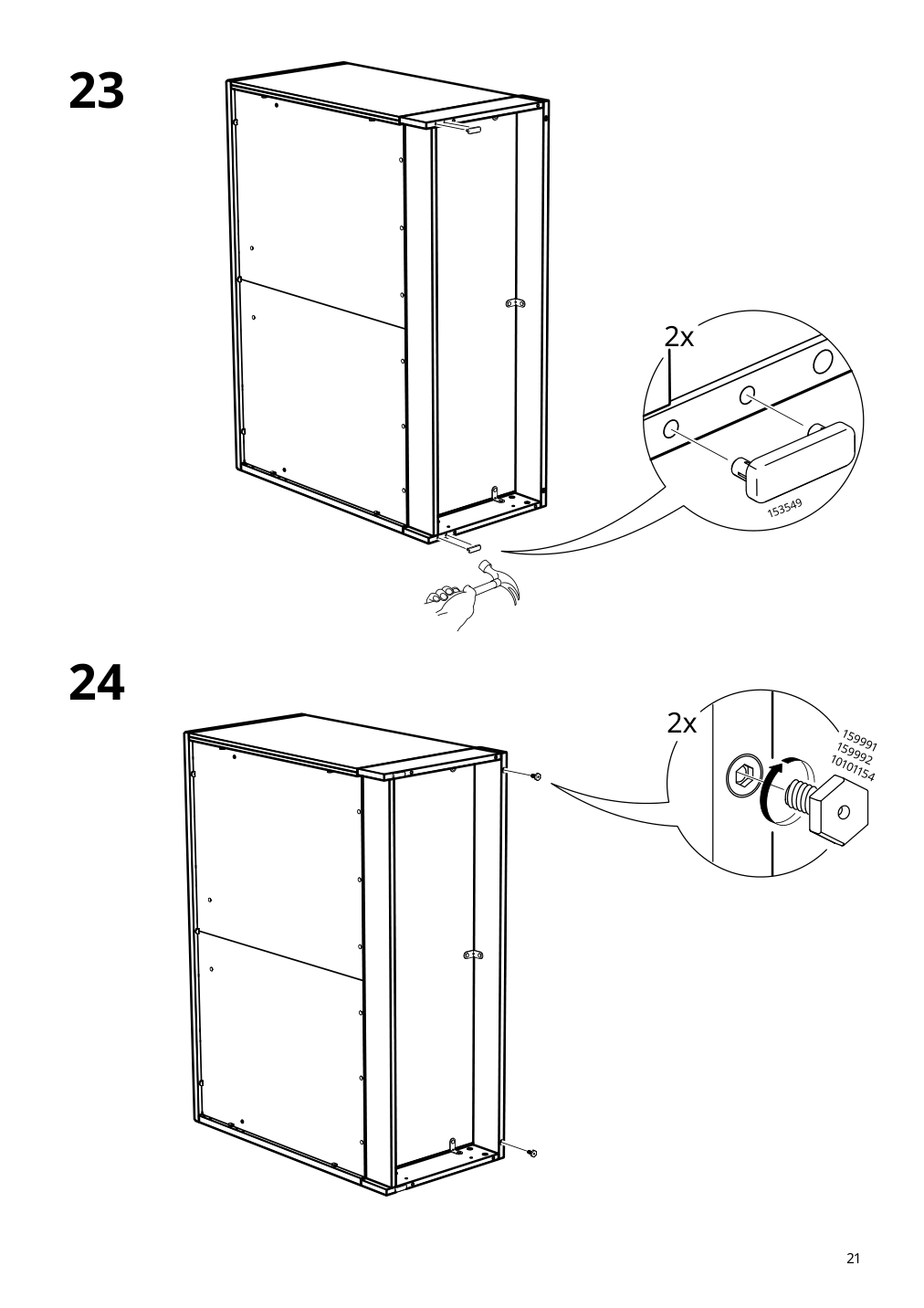 Assembly instructions for IKEA Havsta sideboard black | Page 21 - IKEA HAVSTA storage with sliding glass doors 595.348.78