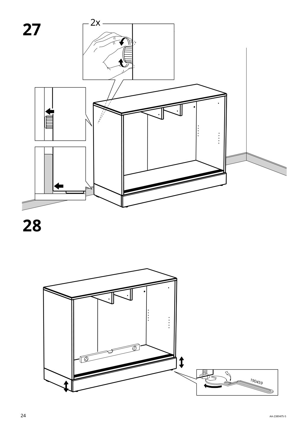 Assembly instructions for IKEA Havsta sideboard black | Page 24 - IKEA HAVSTA storage with sliding glass doors 595.348.78