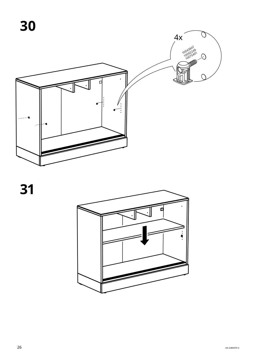 Assembly instructions for IKEA Havsta sideboard black | Page 26 - IKEA HAVSTA storage with sliding glass doors 595.348.78