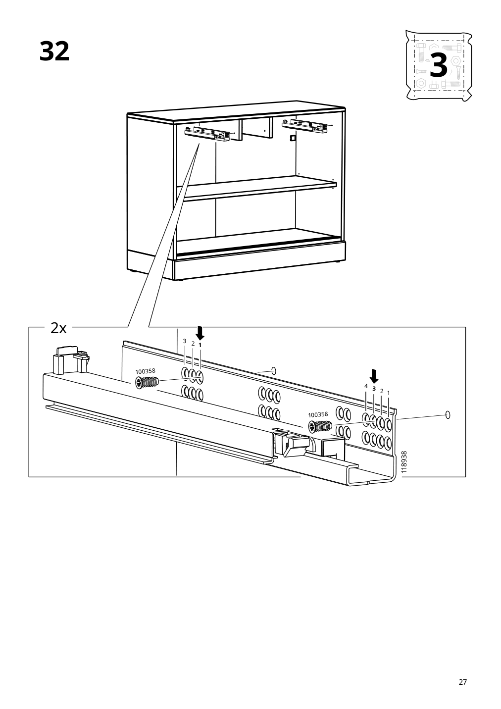 Assembly instructions for IKEA Havsta sideboard black | Page 27 - IKEA HAVSTA storage with sliding glass doors 595.348.78