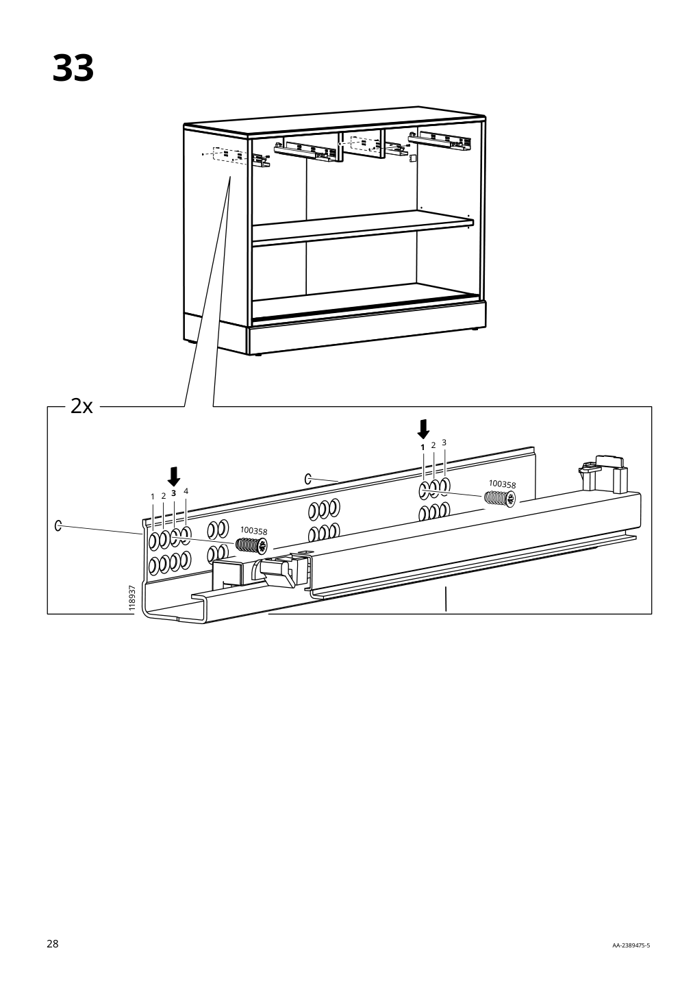 Assembly instructions for IKEA Havsta sideboard black | Page 28 - IKEA HAVSTA storage with sliding glass doors 595.348.78