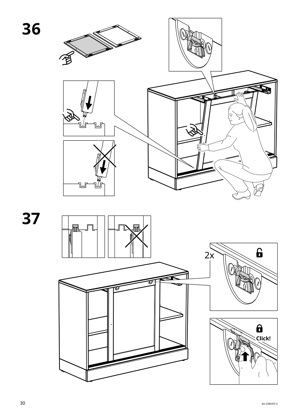 Assembly instructions for IKEA Havsta sideboard black | Page 30 - IKEA HAVSTA storage with sliding glass doors 595.348.78