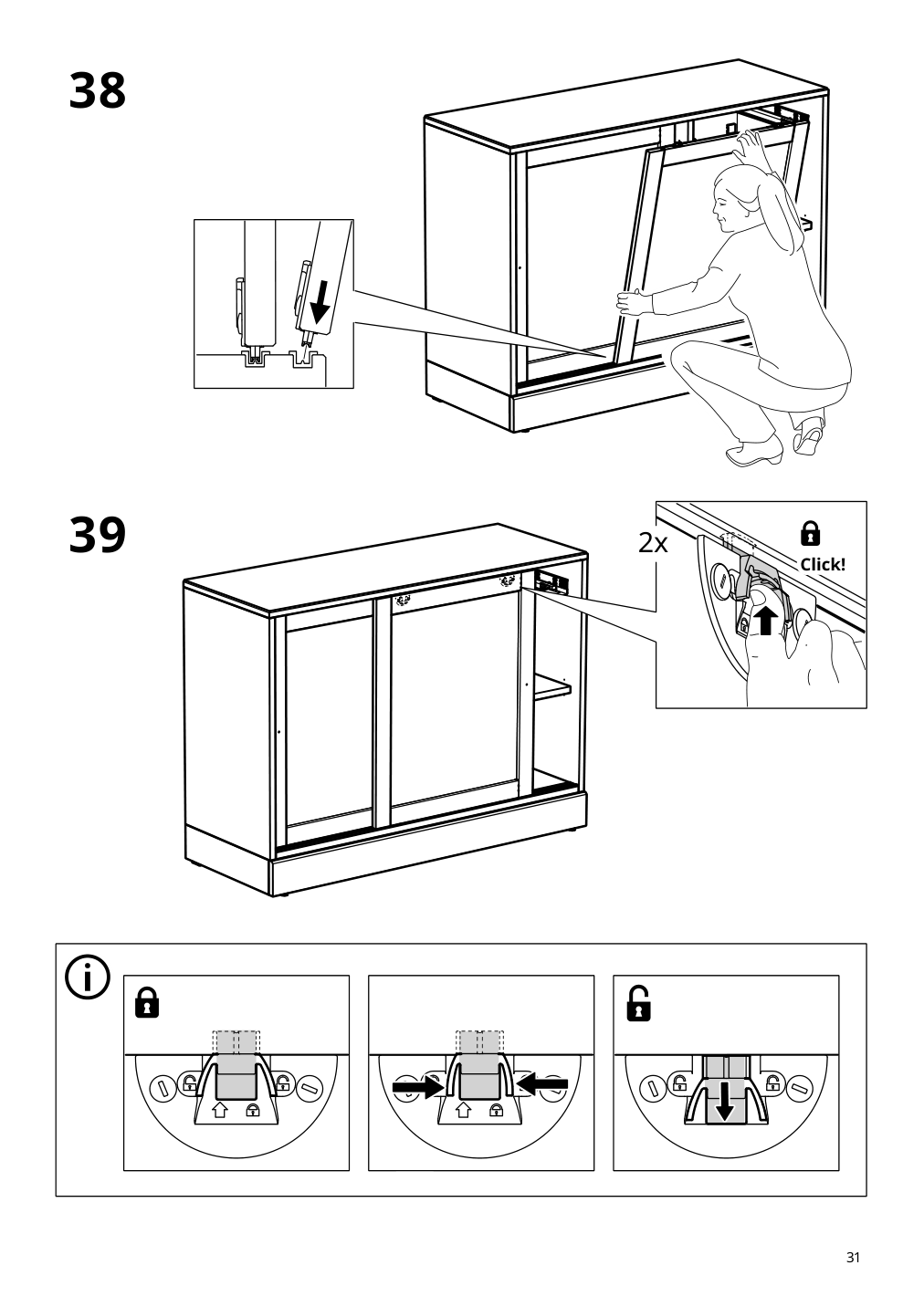 Assembly instructions for IKEA Havsta sideboard black | Page 31 - IKEA HAVSTA storage with sliding glass doors 595.348.78