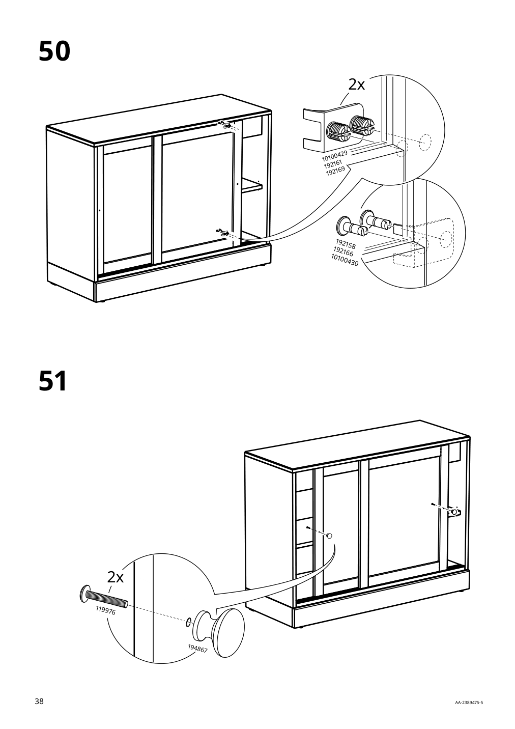 Assembly instructions for IKEA Havsta sideboard black | Page 38 - IKEA HAVSTA storage with sliding glass doors 595.348.78