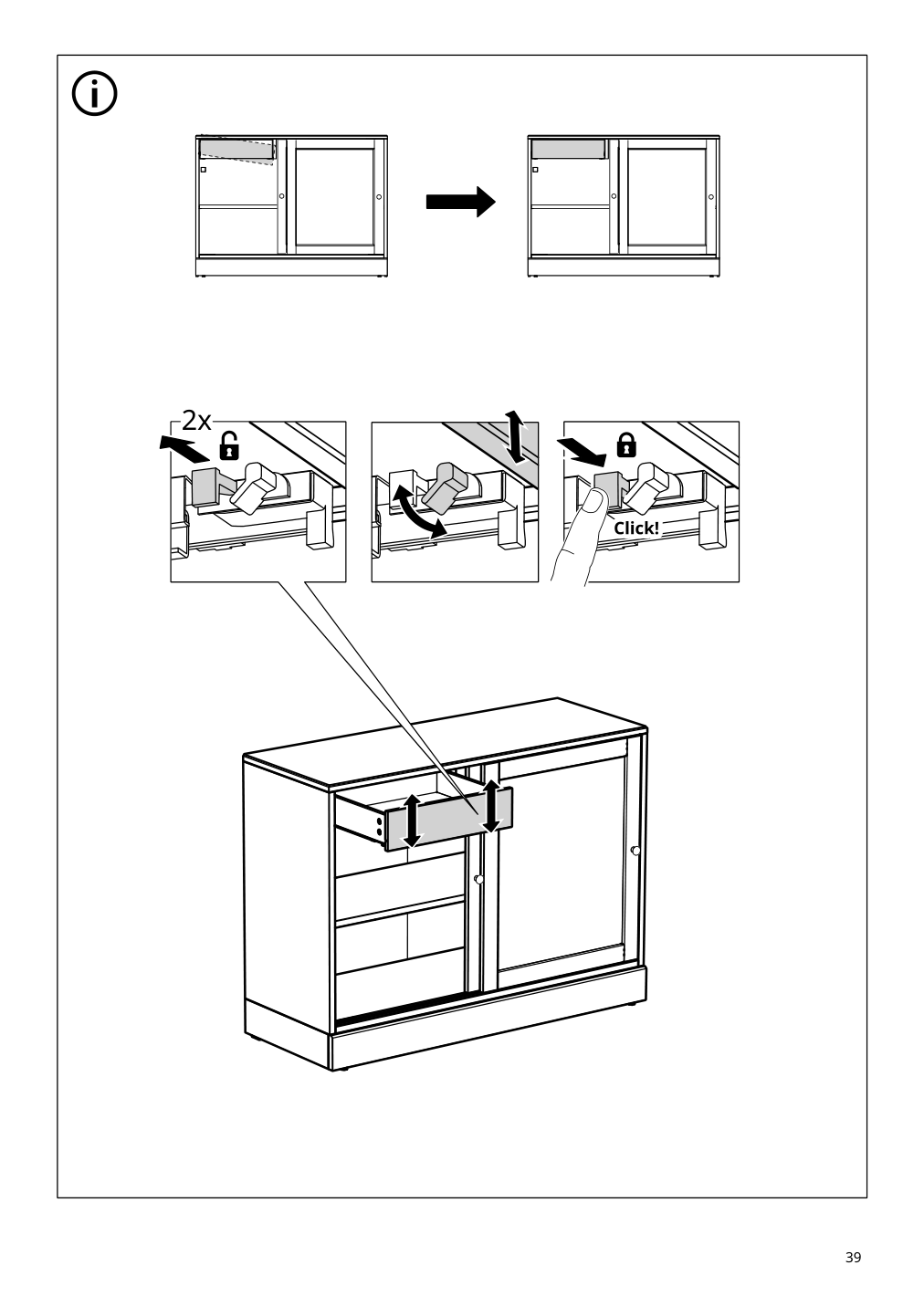 Assembly instructions for IKEA Havsta sideboard black | Page 39 - IKEA HAVSTA storage with sliding glass doors 595.348.78