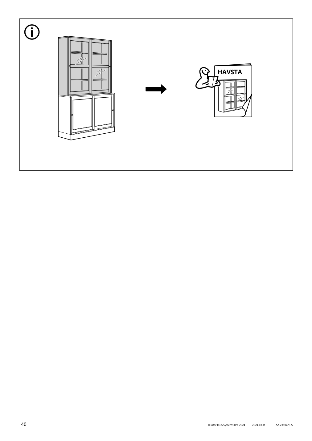 Assembly instructions for IKEA Havsta sideboard black | Page 40 - IKEA HAVSTA storage with sliding glass doors 595.348.78