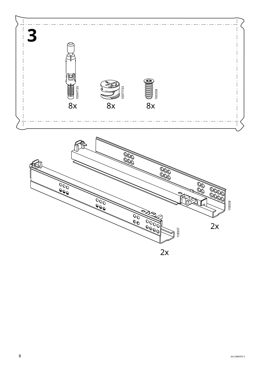 Assembly instructions for IKEA Havsta sideboard black | Page 8 - IKEA HAVSTA storage with sliding glass doors 595.348.78