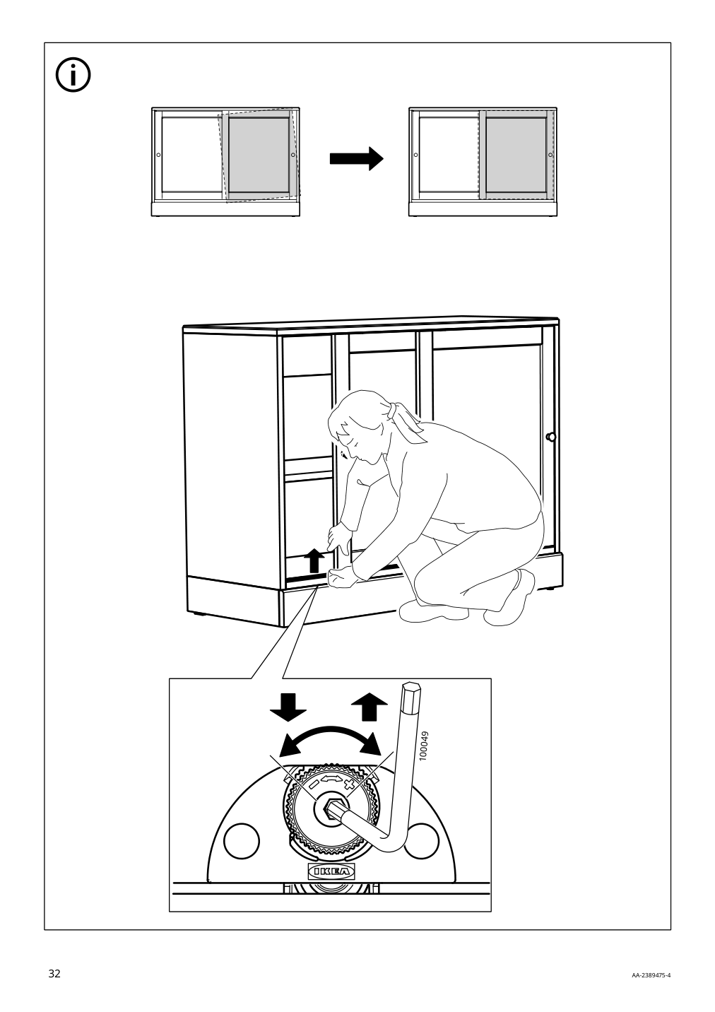 Assembly instructions for IKEA Havsta sideboard white | Page 32 - IKEA HAVSTA storage with sliding glass doors 195.348.80