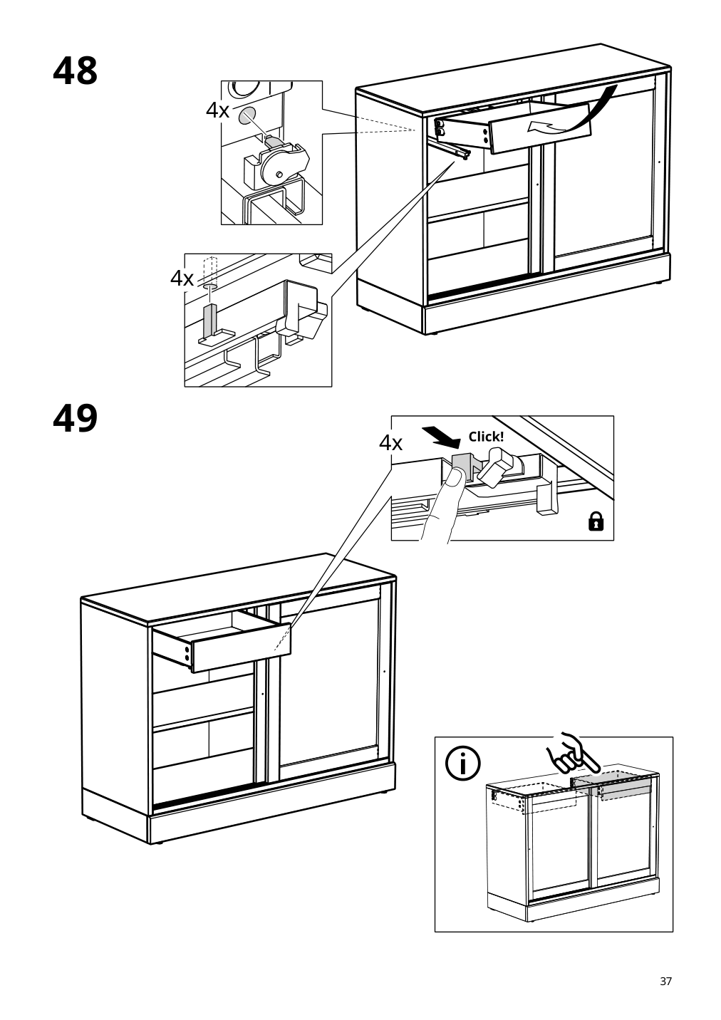 Assembly instructions for IKEA Havsta sideboard white | Page 37 - IKEA HAVSTA storage with sliding glass doors 195.348.80