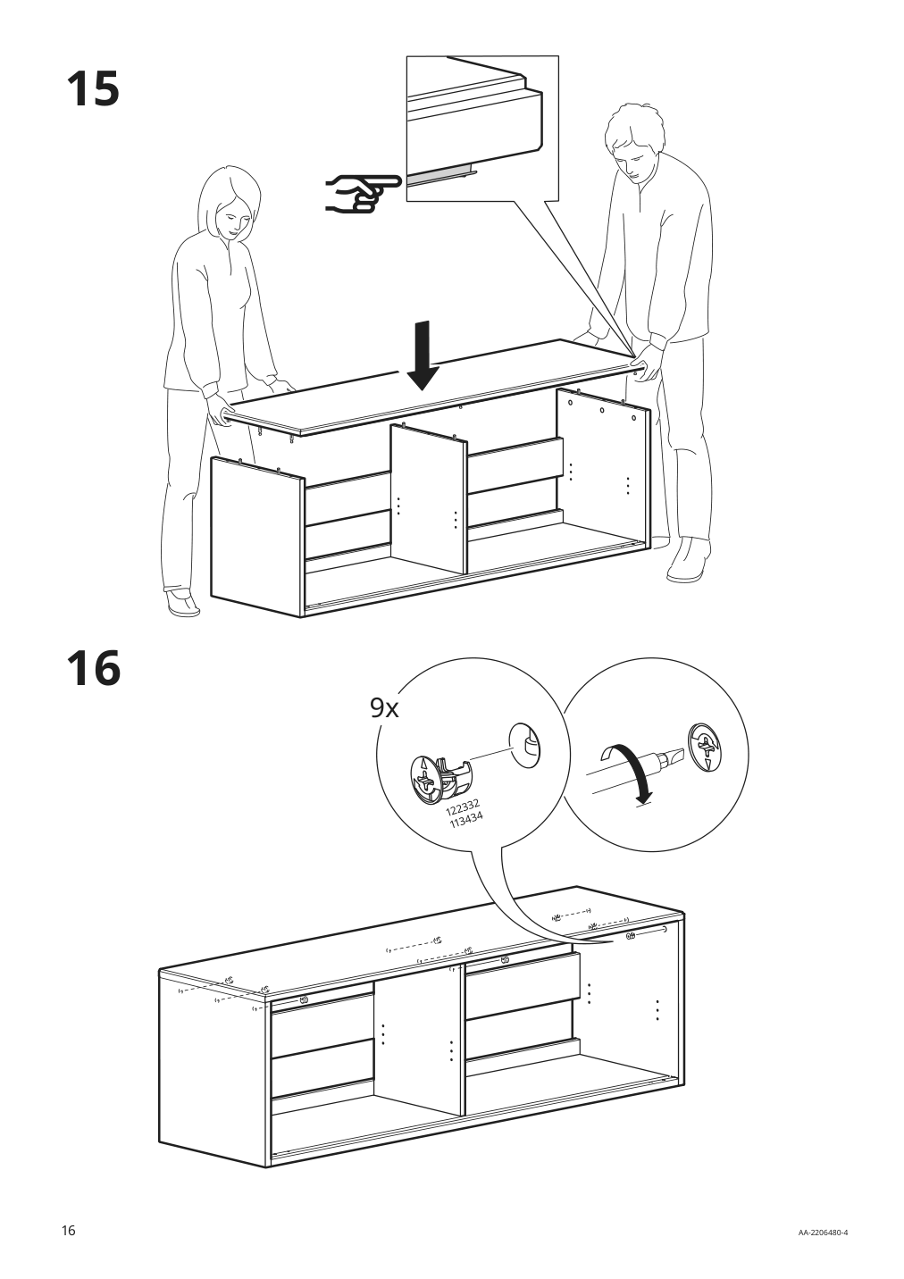 Assembly instructions for IKEA Havsta tv unit with base gray | Page 16 - IKEA HAVSTA TV storage combination/glass doors 193.861.96