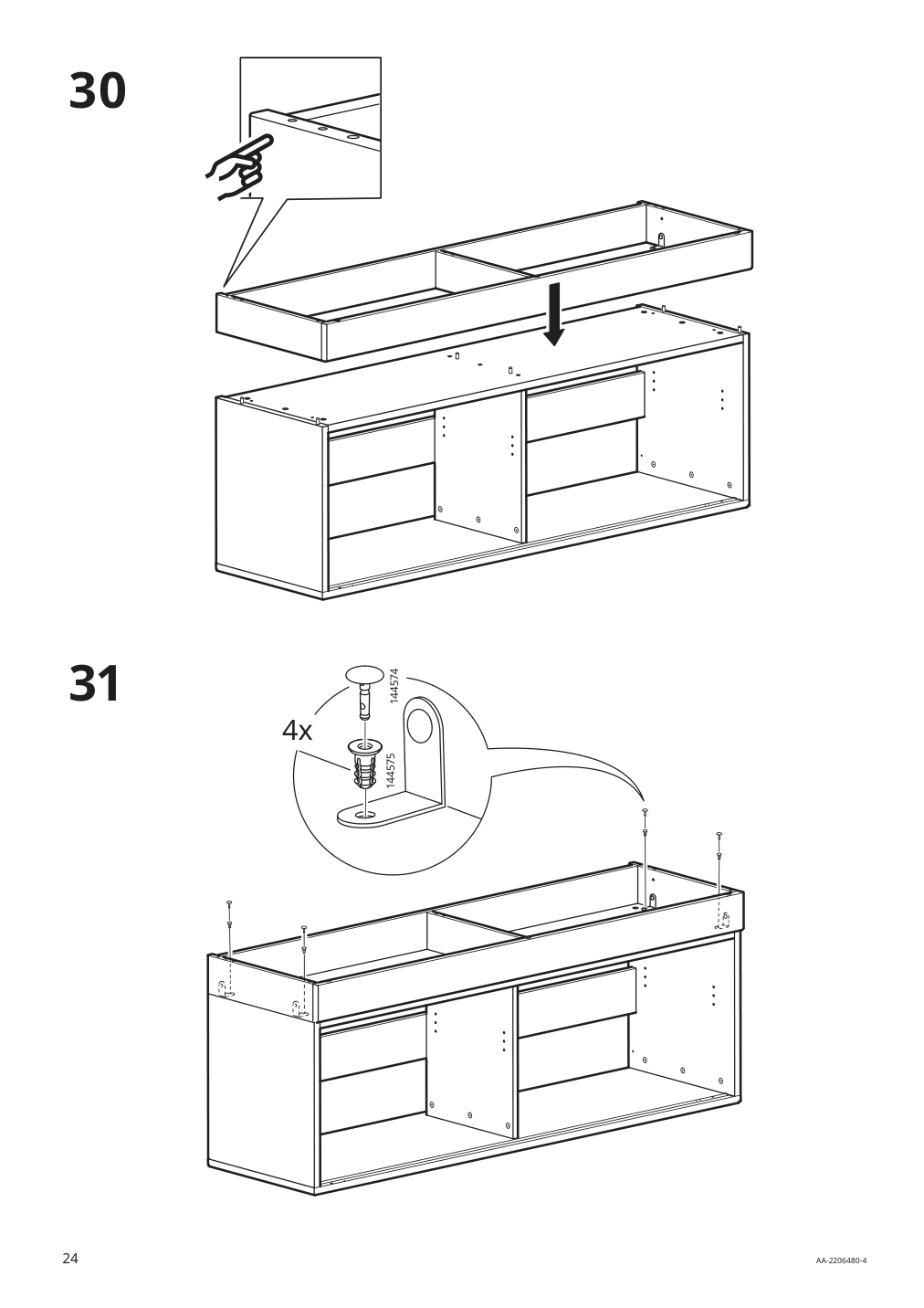 Assembly instructions for IKEA Havsta tv unit with base dark brown | Page 24 - IKEA HAVSTA TV storage combination 793.861.84