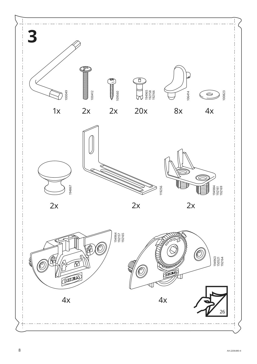 Assembly instructions for IKEA Havsta tv unit with base gray | Page 8 - IKEA HAVSTA TV storage combination/glass doors 193.861.96