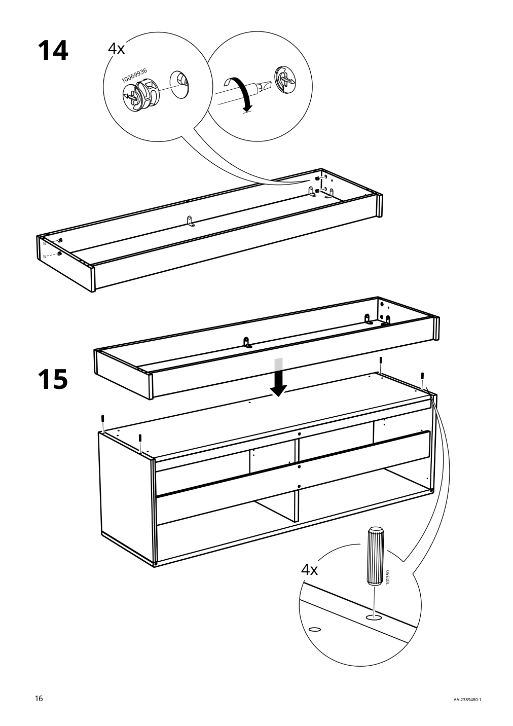 Assembly instructions for IKEA Havsta tv unit with base white | Page 16 - IKEA HAVSTA TV unit with base 105.292.70