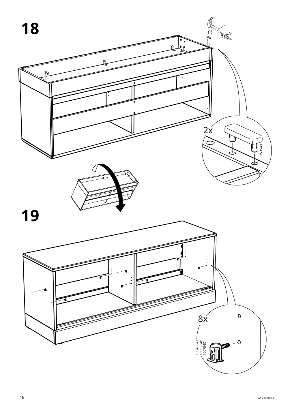 Assembly instructions for IKEA Havsta tv unit with base white | Page 18 - IKEA HAVSTA TV unit with base 105.292.70