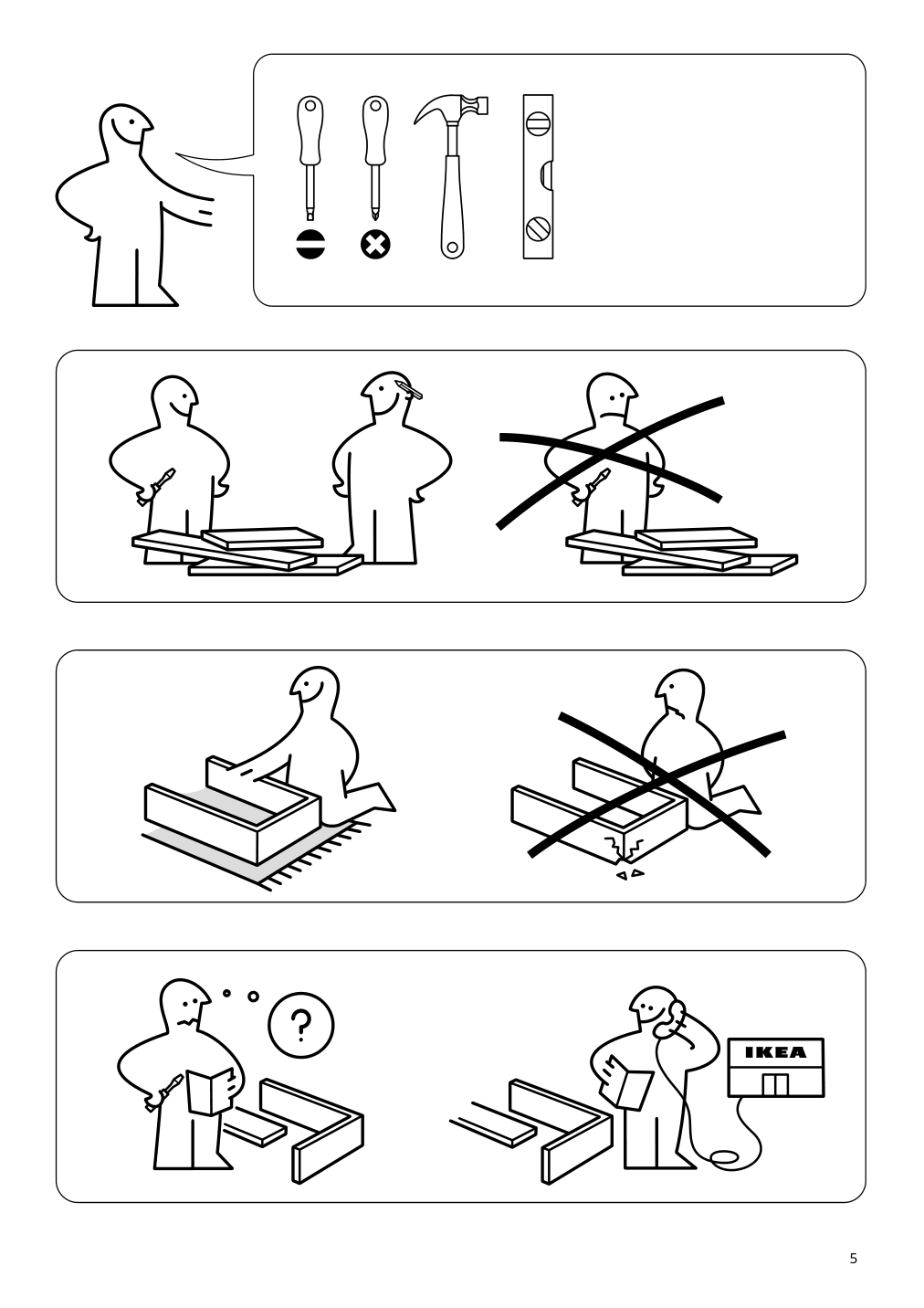 Assembly instructions for IKEA Havsta tv unit with base white | Page 5 - IKEA HAVSTA TV unit with base 105.292.70