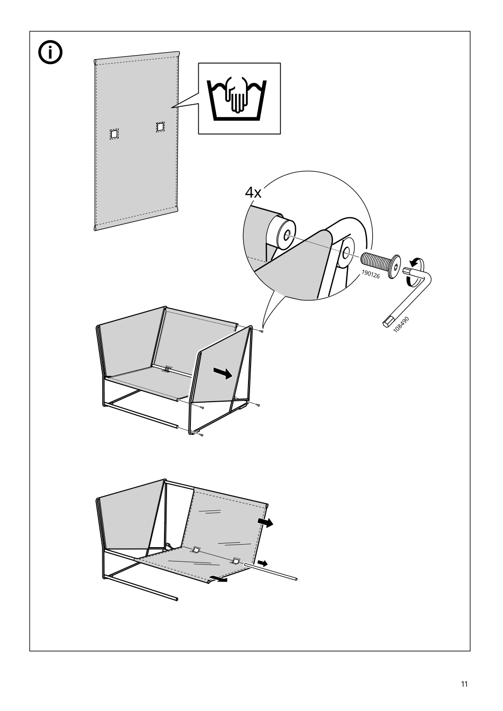 Assembly instructions for IKEA Havsten armchair outdoor beige | Page 11 - IKEA HAVSTEN armchair, outdoor 305.424.97