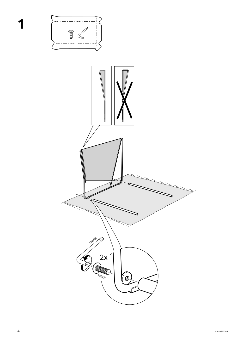 Assembly instructions for IKEA Havsten armchair outdoor beige | Page 4 - IKEA HAVSTEN armchair, outdoor 305.424.97