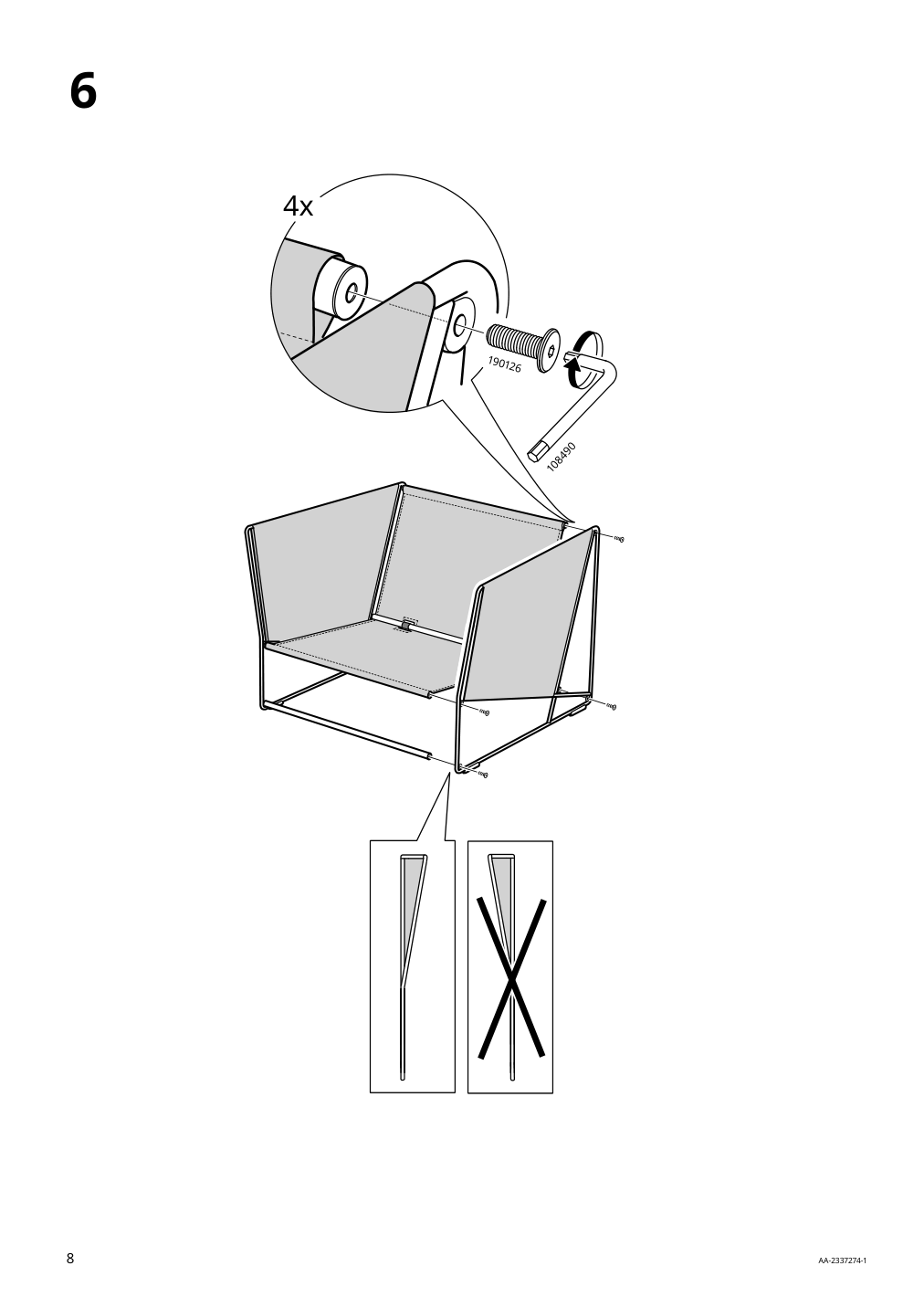 Assembly instructions for IKEA Havsten armchair outdoor beige | Page 8 - IKEA HAVSTEN armchair, outdoor 305.424.97