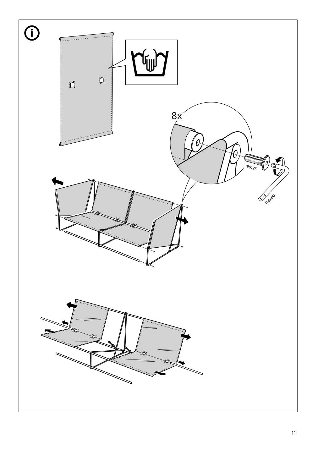 Assembly instructions for IKEA Havsten loveseat outdoor beige | Page 11 - IKEA HAVSTEN / LÅGASKÄR conversation set, outdoor 794.950.79