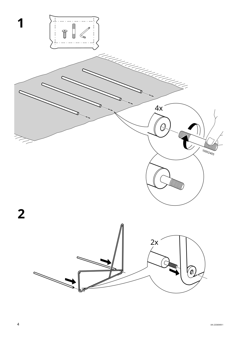 Assembly instructions for IKEA Havsten loveseat outdoor beige | Page 4 - IKEA HAVSTEN / LÅGASKÄR conversation set, outdoor 794.950.79