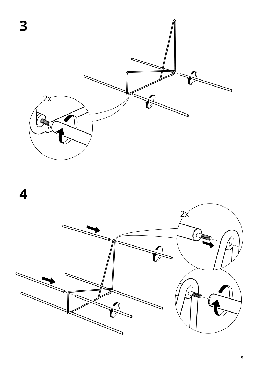 Assembly instructions for IKEA Havsten loveseat outdoor beige | Page 5 - IKEA HAVSTEN / LÅGASKÄR conversation set, outdoor 794.950.79