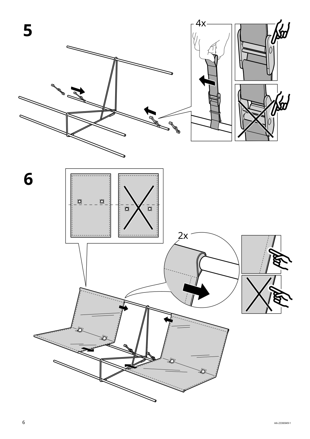 Assembly instructions for IKEA Havsten loveseat outdoor beige | Page 6 - IKEA HAVSTEN / LÅGASKÄR conversation set, outdoor 794.950.79