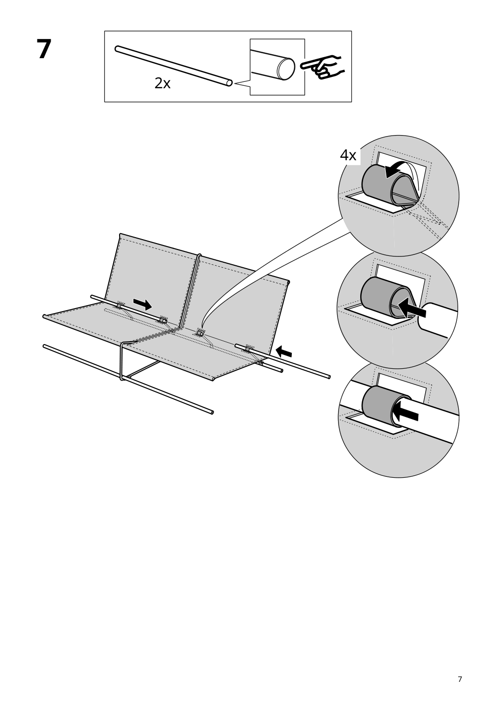 Assembly instructions for IKEA Havsten loveseat outdoor beige | Page 7 - IKEA HAVSTEN / LÅGASKÄR conversation set, outdoor 794.950.79