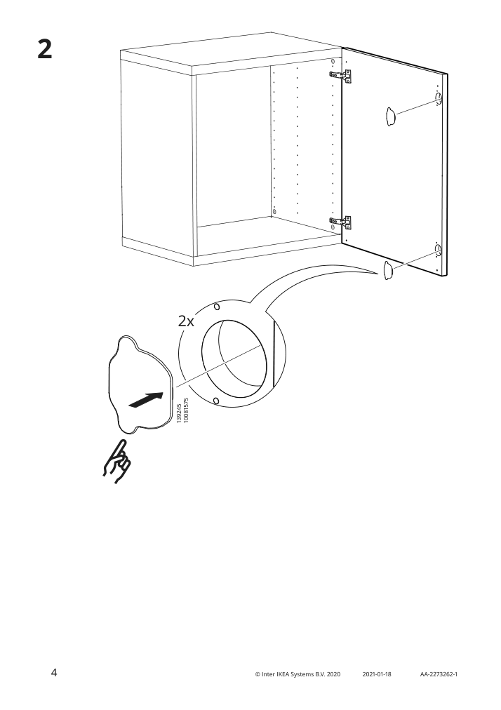 Assembly instructions for IKEA Hedeviken door dark brown stained oak veneer | Page 4 - IKEA BESTÅ wall cabinet with 2 doors 094.219.68