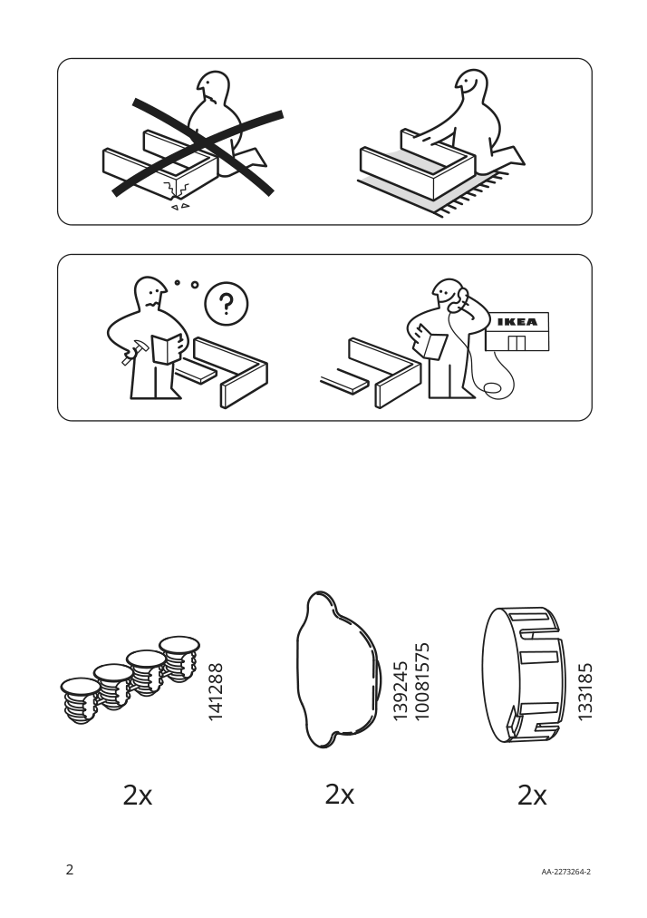 Assembly instructions for IKEA Hedeviken door drawer front dark brown stained oak veneer | Page 2 - IKEA BESTÅ storage combination with drawers 694.402.52