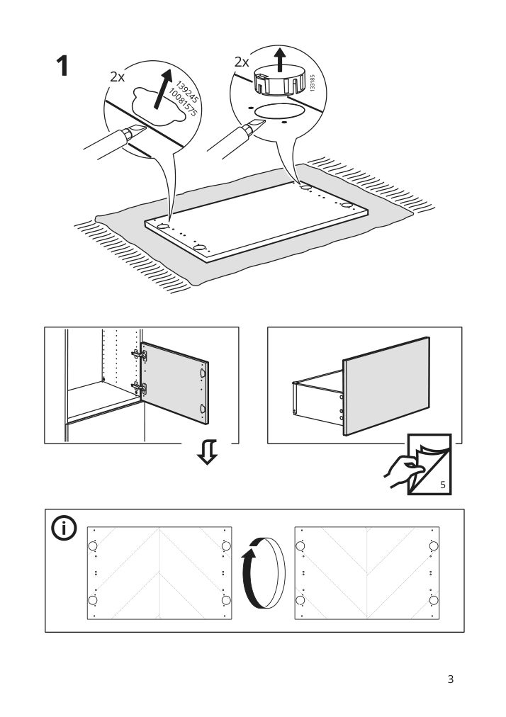 Assembly instructions for IKEA Hedeviken door drawer front dark brown stained oak veneer | Page 3 - IKEA BESTÅ storage combination with drawers 694.402.52