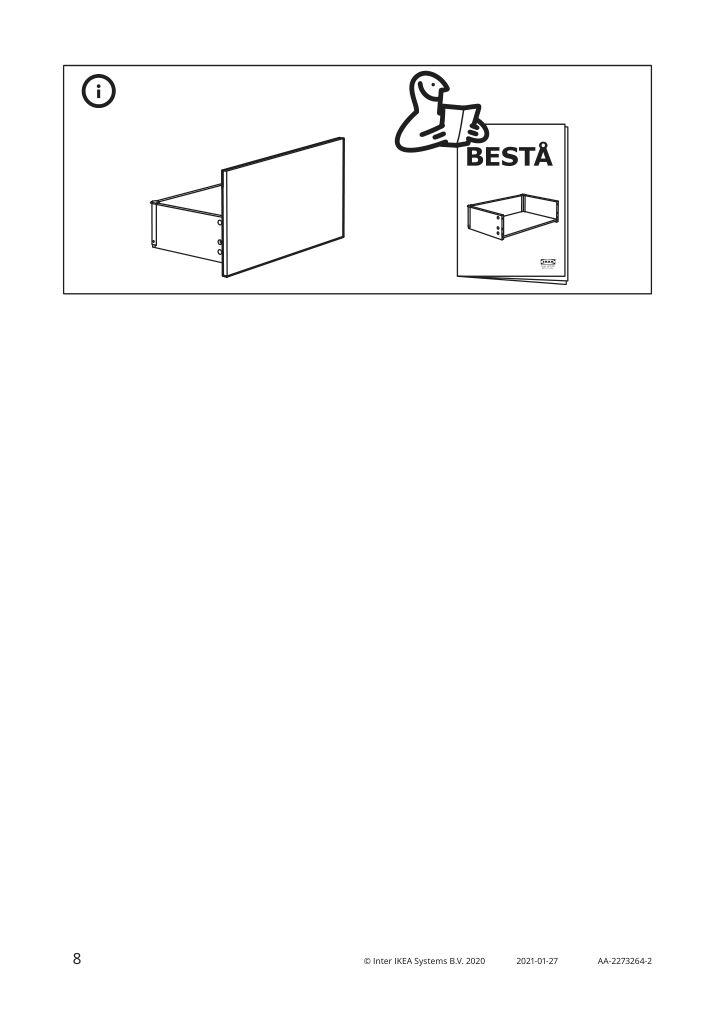 Assembly instructions for IKEA Hedeviken door drawer front dark brown stained oak veneer | Page 8 - IKEA BESTÅ TV bench with doors and drawers 395.685.72