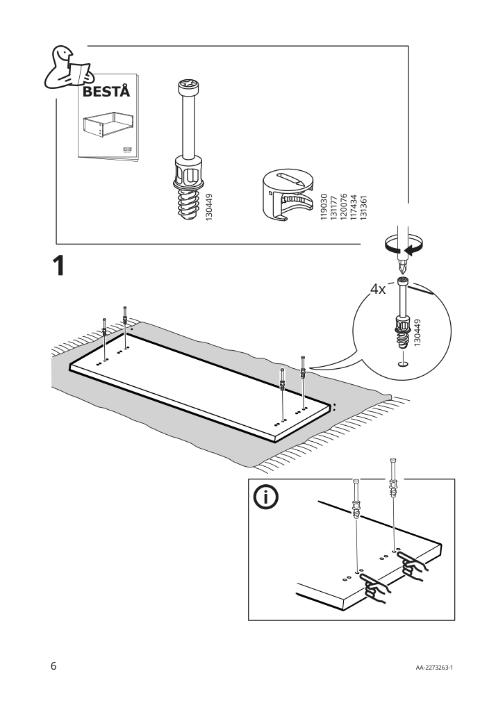 Assembly instructions for IKEA Hedeviken drawer front oak veneer | Page 6 - IKEA BESTÅ TV unit with drawers and door 194.203.03