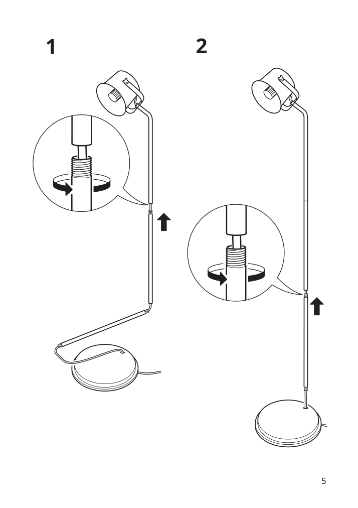 Assembly instructions for IKEA Hektar floor lamp dark gray | Page 5 - IKEA HEKTAR floor lamp 002.153.07